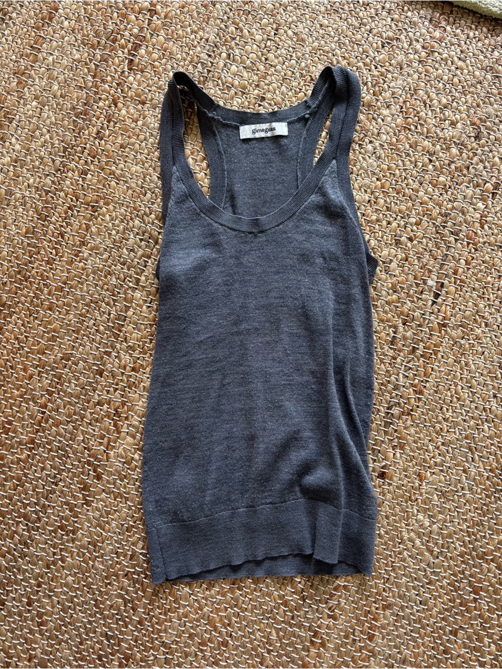 Gimaguas Charcoal Racerback Knit Tank Top